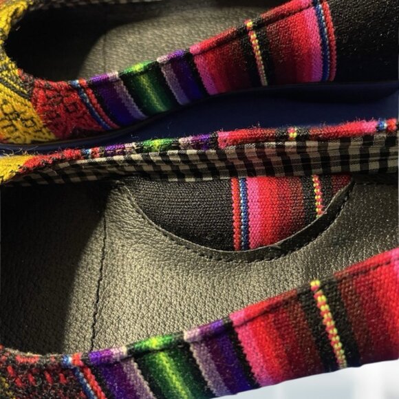 Moleca Bohemian Striped Multicolor Ballet Flats Comfort Shoes Brazil Size 35 - Picture 5 of 14